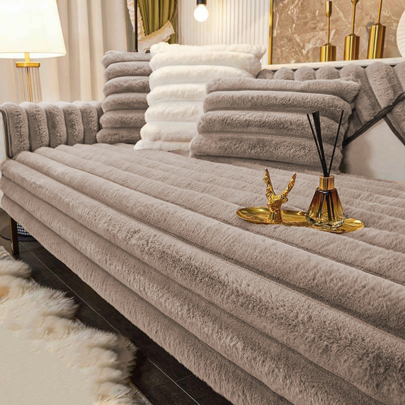 Gestreepte Verstevigde Pluche Anti-slip Bankhoes