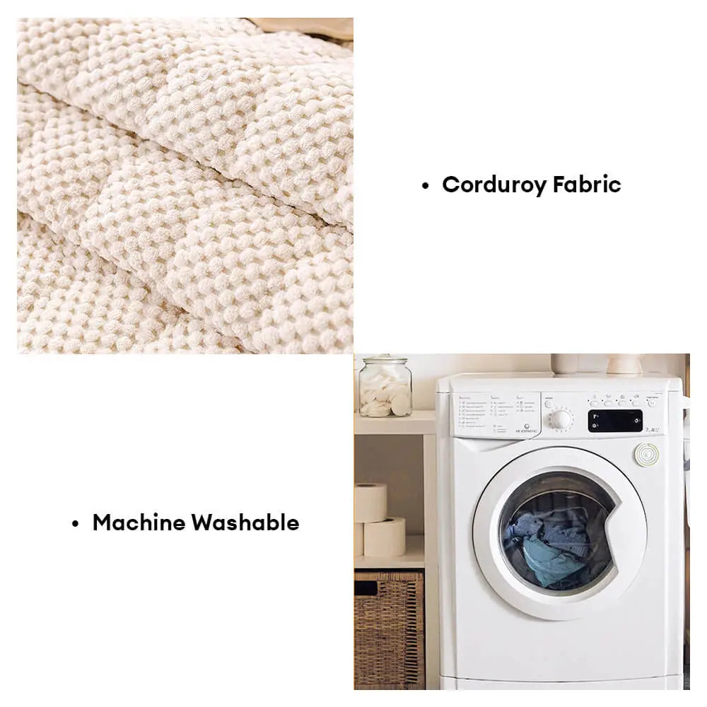 Gezellige Gequiltte Ruit Corduroy Verstevigde Antislip Bankhoes